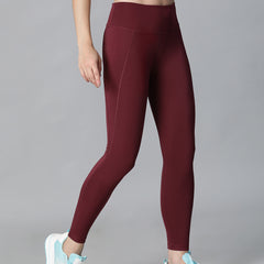 Essential High-Rise Leggings Maroon