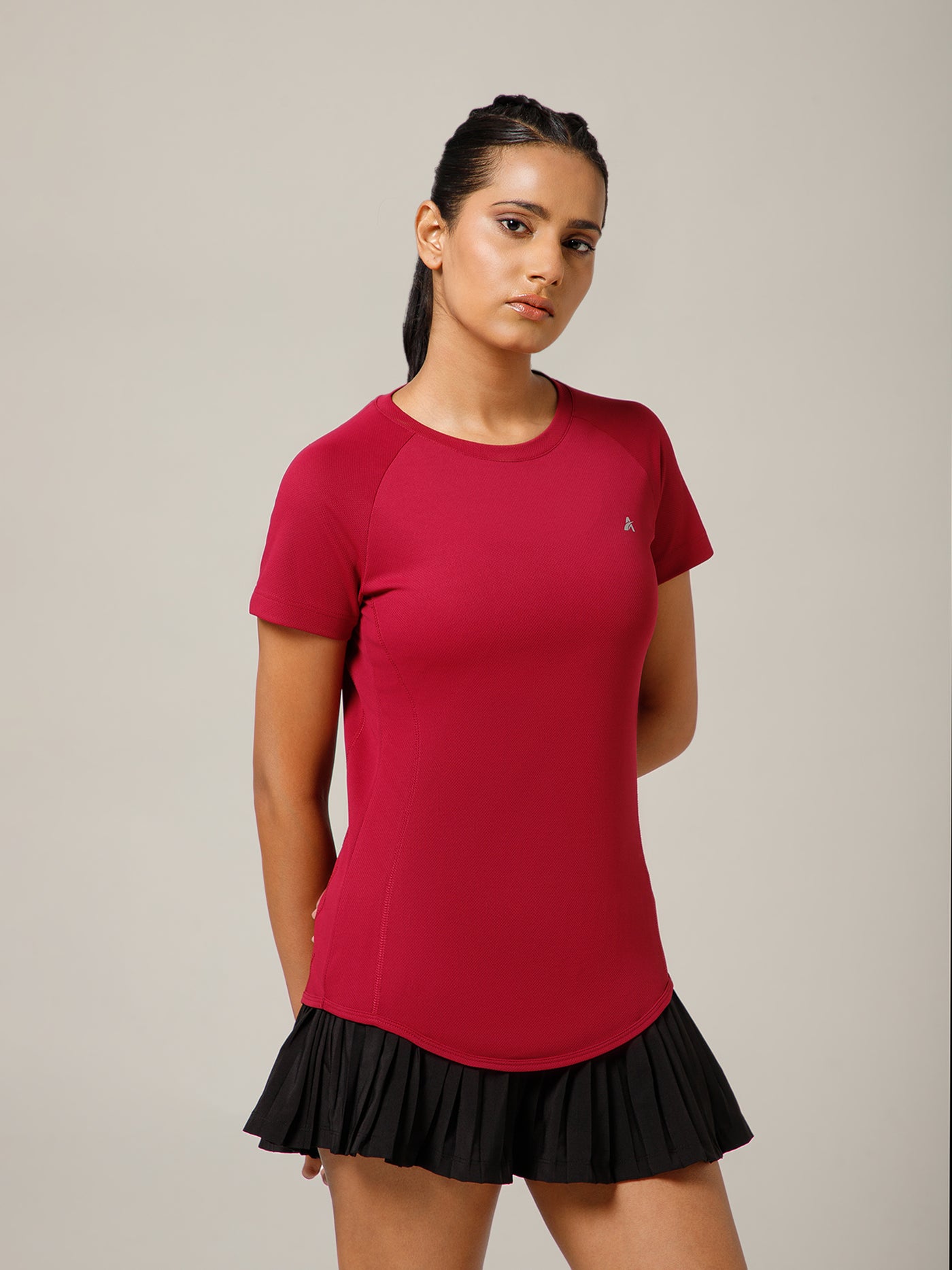 V Panel T-Shirt Maroon