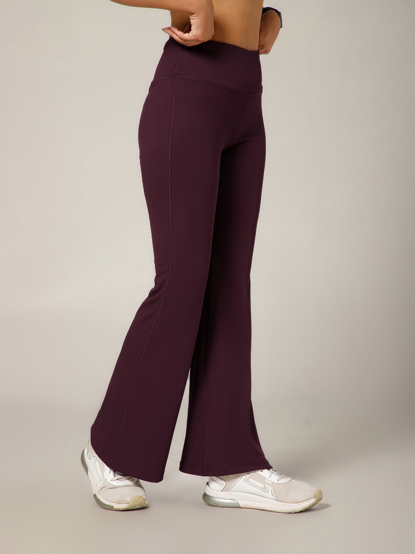 Ribbed Flare Pant Mauve