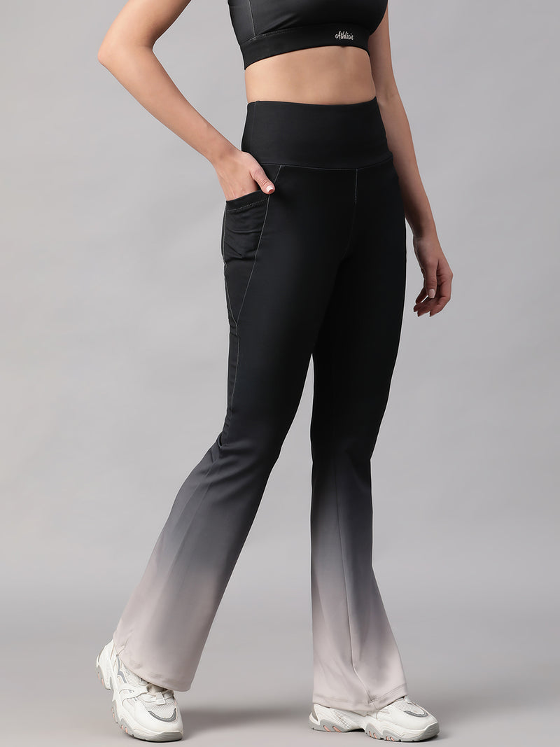Dual Tone Flare Pant B&W