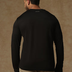 Regular Fit Thumb Hole T-Shirt Black