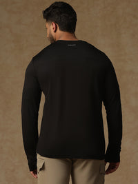 Regular Fit Thumb Hole T-Shirt Black Athlisis Sports