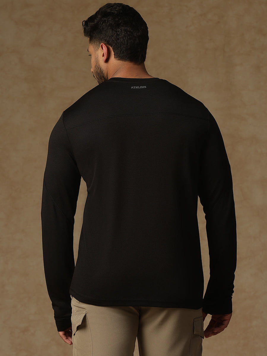 Regular Fit Thumb Hole T-Shirt Black Athlisis Sports