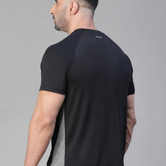 Contrast Side Panel T-Shirt Black