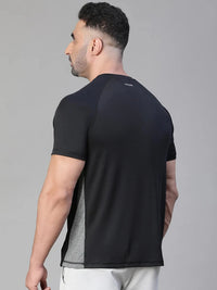 Contrast Side Panel T-Shirt Black Athlisis Sports