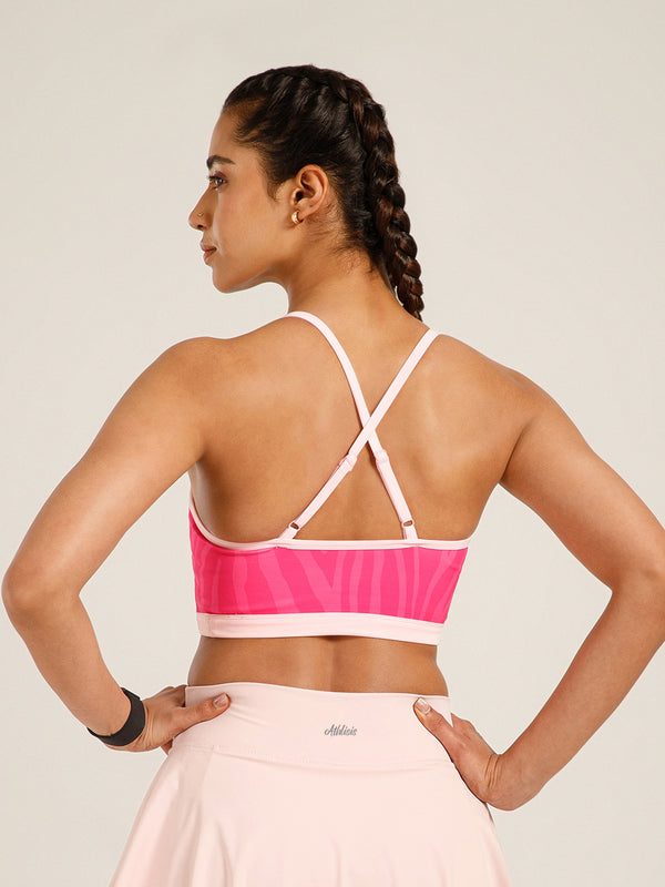 Flow Piping Sports Bra Pink