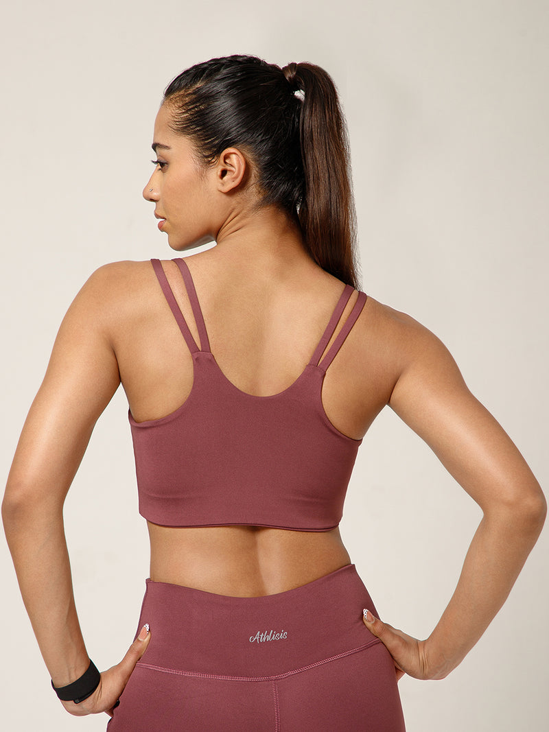 Twin Strap Sports Bra Mauve