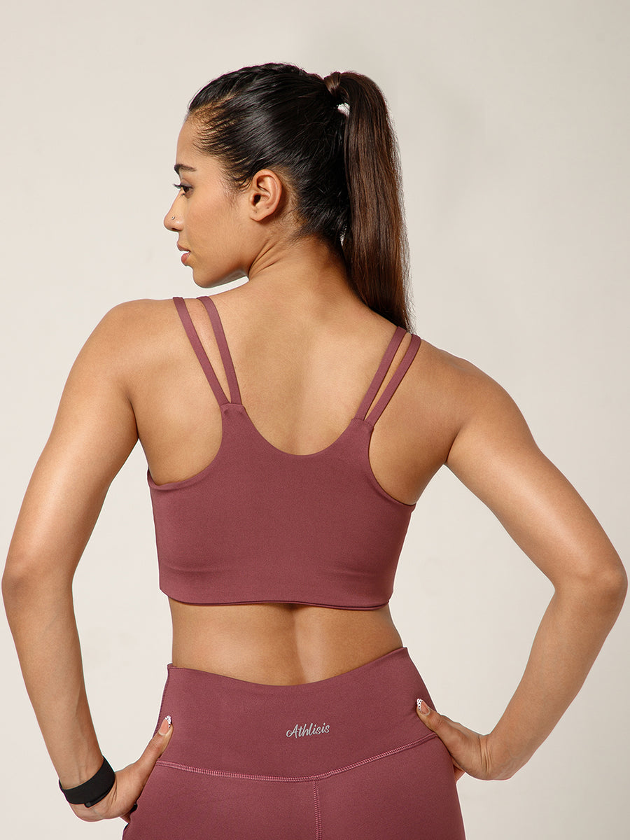 Twin Strap Sports Bra Mauve