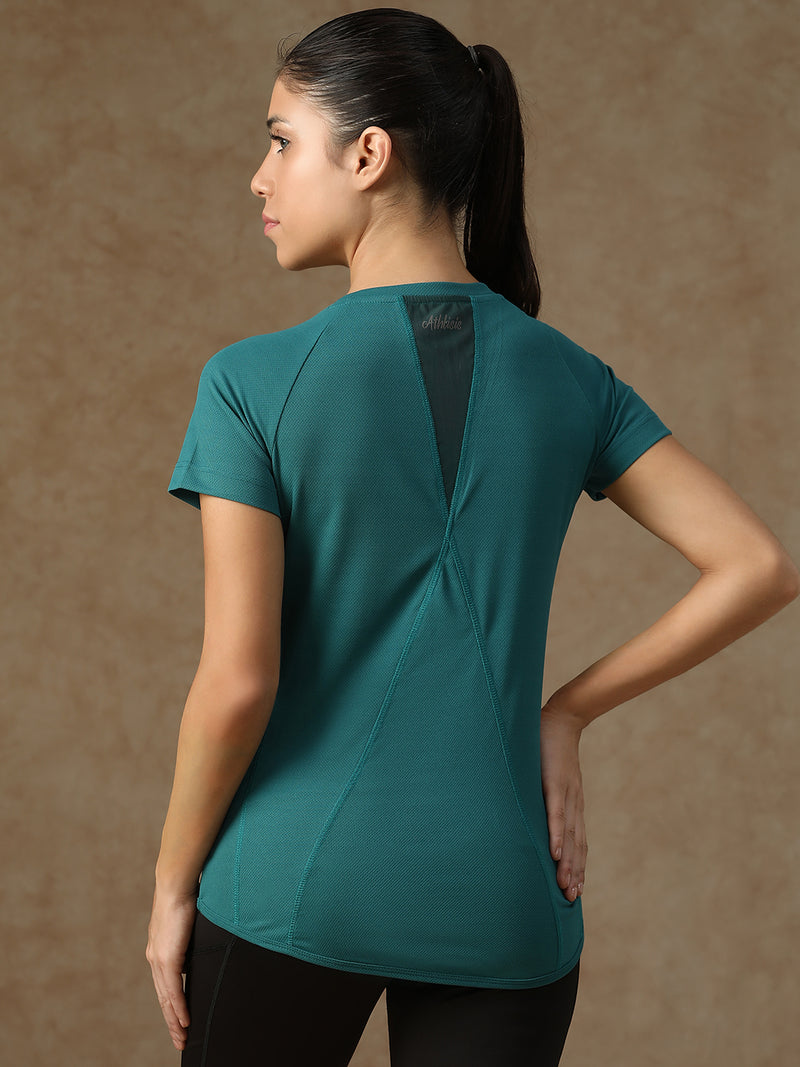 V Panel T-Shirt Teal