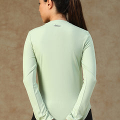 Curved Hem Full Sleeve T-Shirt Olive
