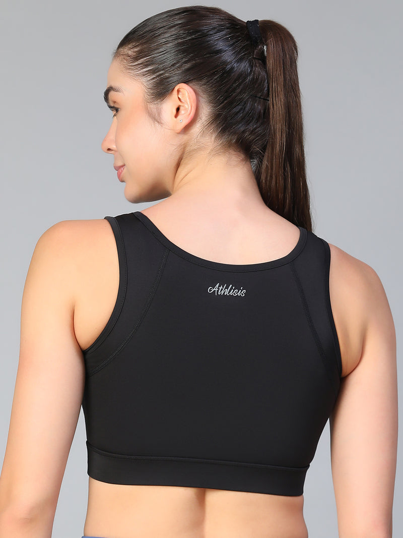 Black Blue Dots Sports Bra