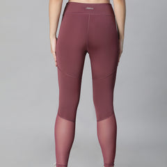 Geometric Mesh Leggings Mauve