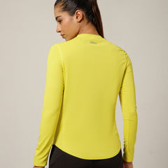 Curved Hem Full Sleeve T-Shirt Lemon