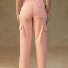 Pleated Cargo Pants Peach