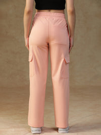 Pleated Cargo Pants Peach