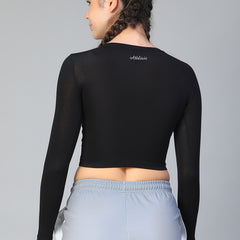 Essential Full Sleeve Crop top Black