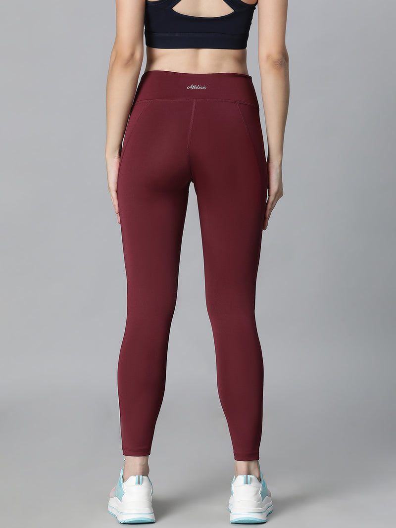 Essential High-Rise Leggings Maroon