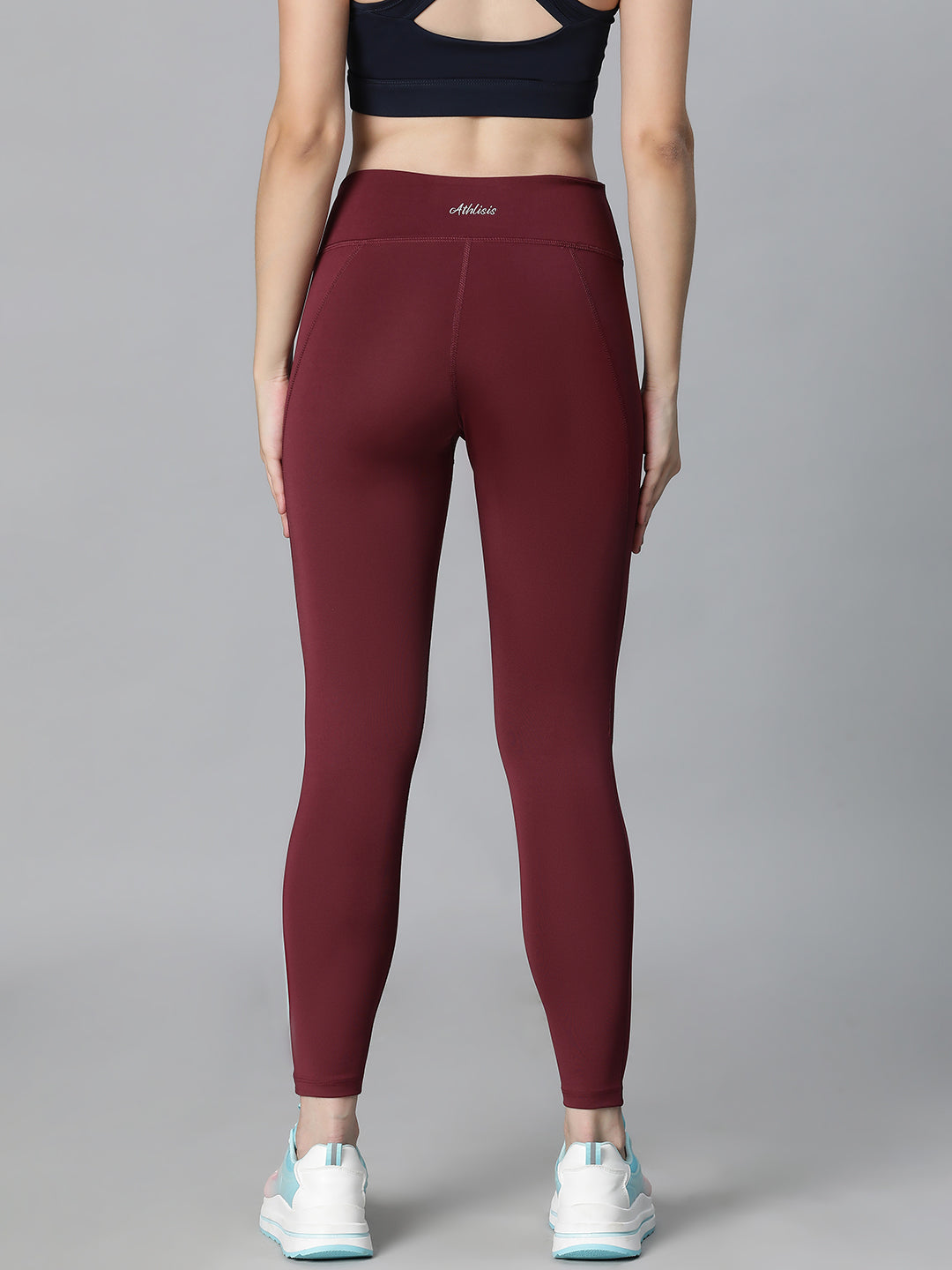 Essential High-Rise Leggings Maroon