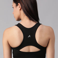 Minimalist Cutout Sports Bra Black