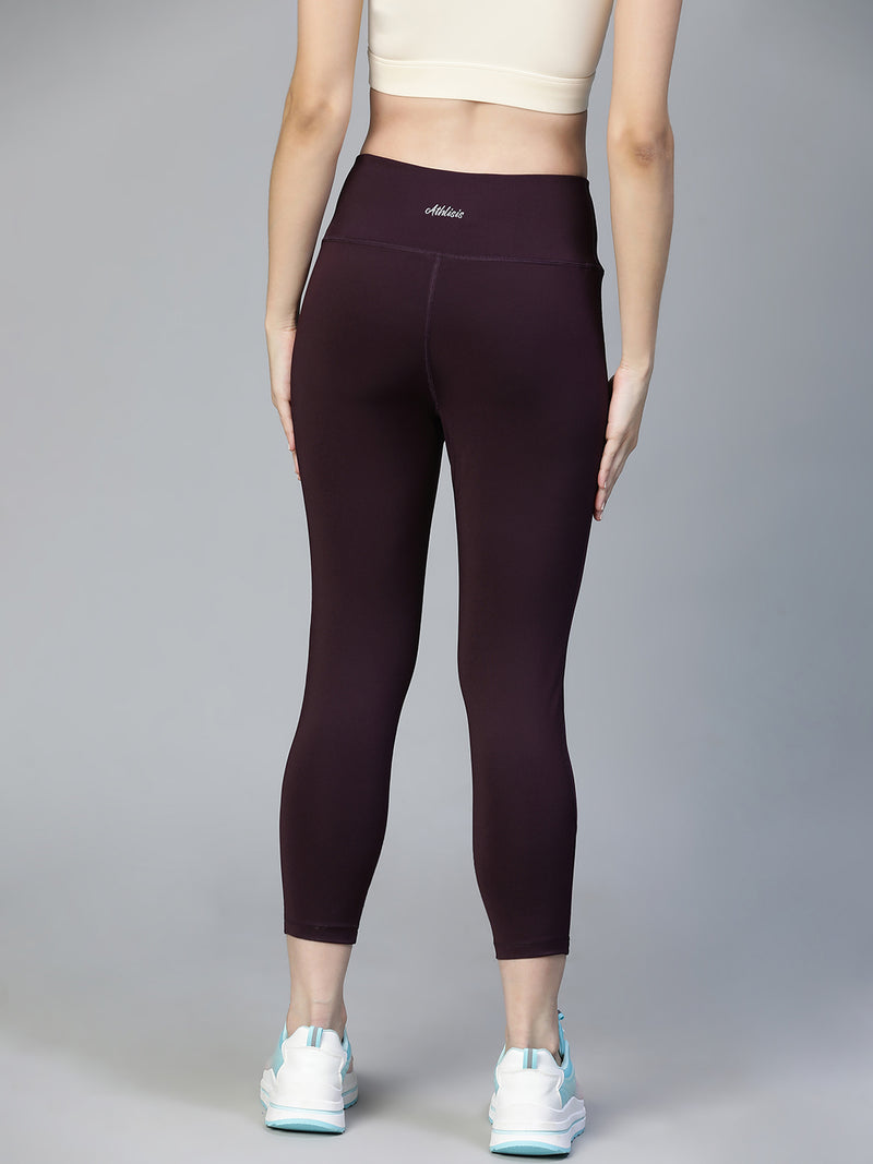 Laser Cut Leggings Wine