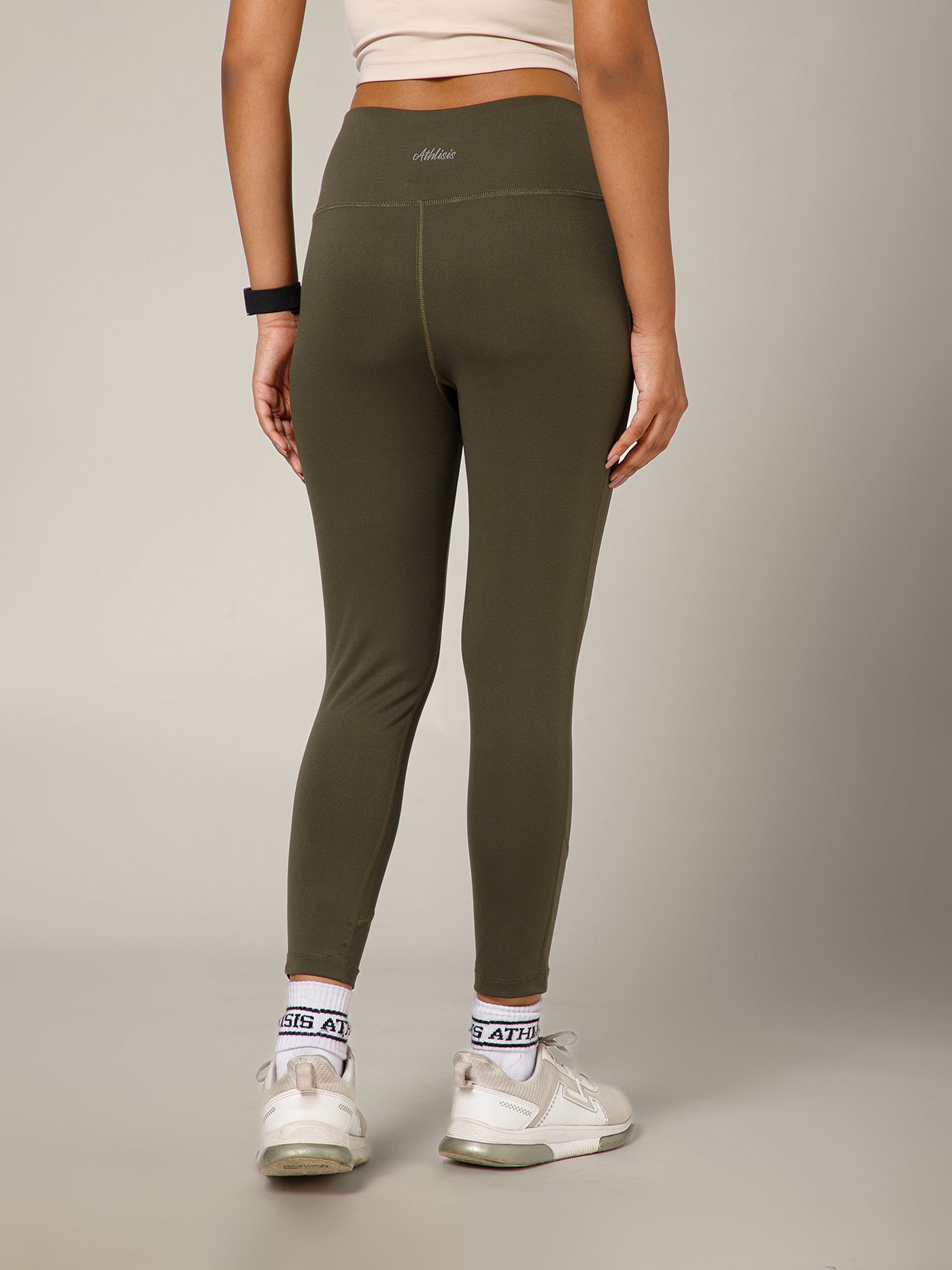 Laser Cut Leggings Olive