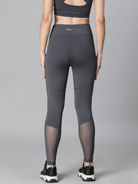 Geometric Mesh Leggings Gray