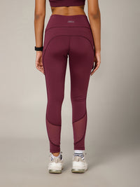 Vapor Mesh Legging Maroon