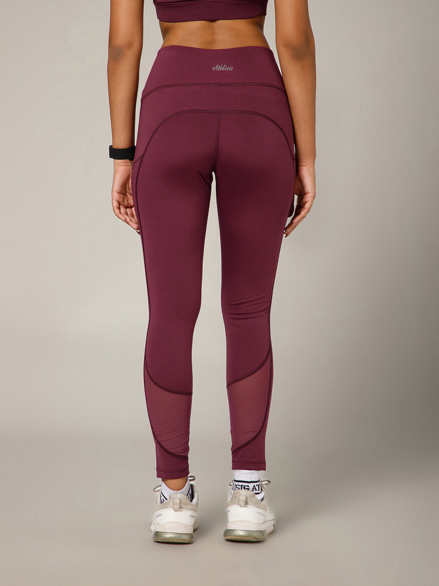 Vapor Mesh Legging Maroon