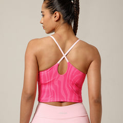 Cross Back Built In Bra Candy Pink