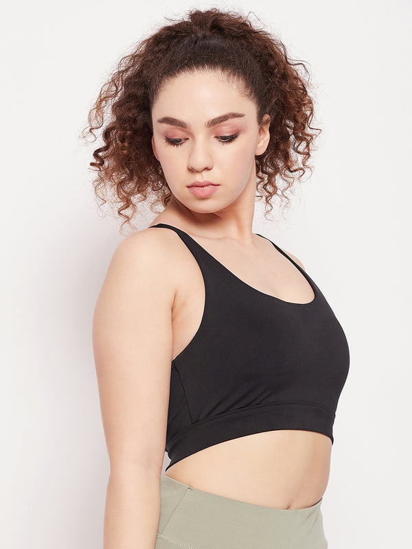 Keyhole X-Back Sports Bra Black