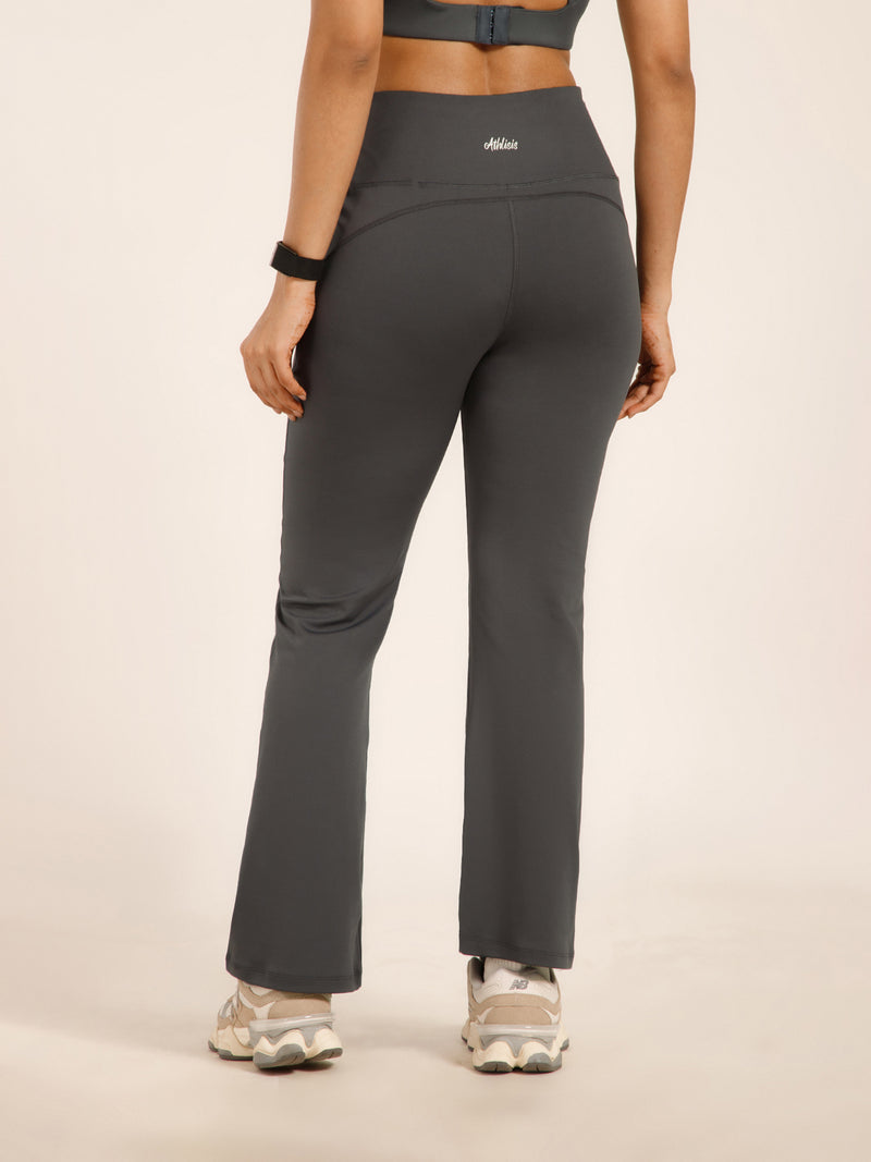 Defined Seam Flare Pant Grey