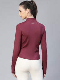 Sculpt Crop Jacket Maroon