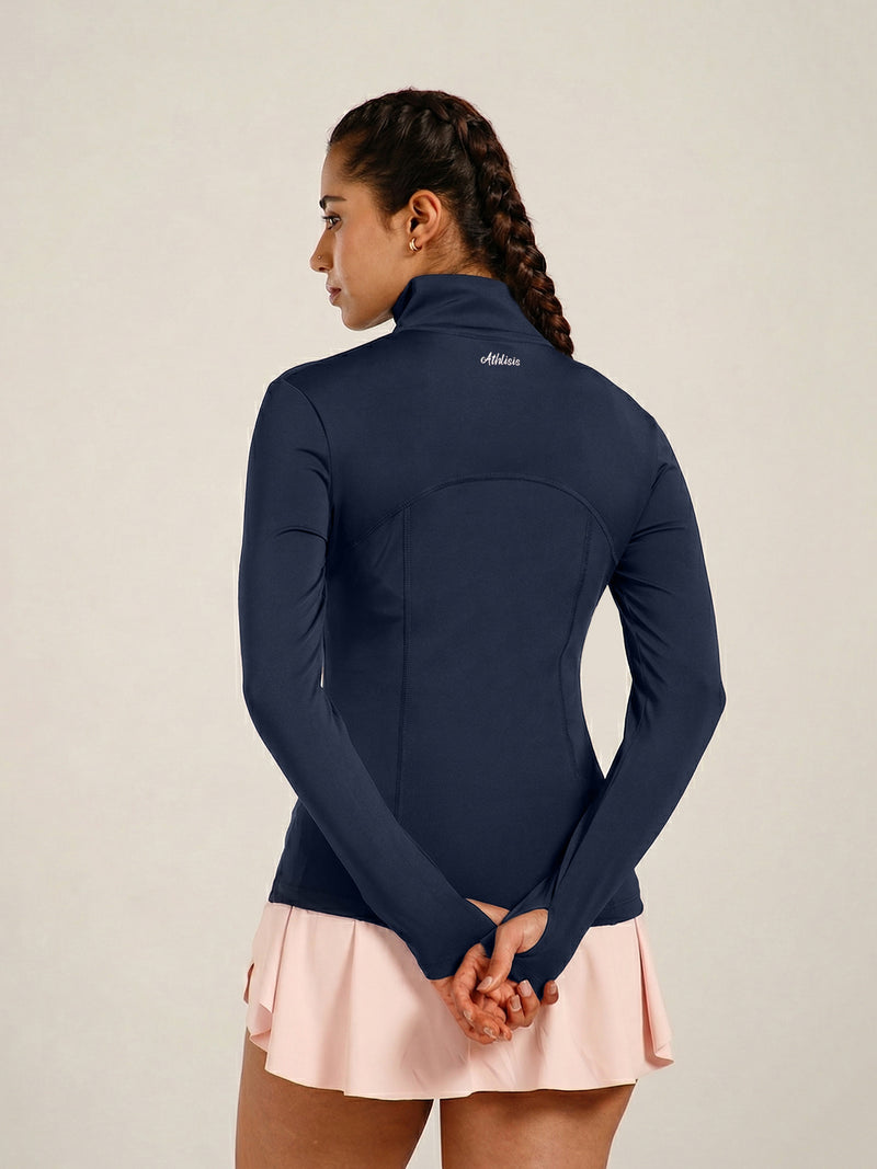 Defined Seam Zip Jacket Navy