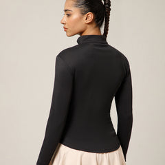 Ribbed Zip up Jacket Black
