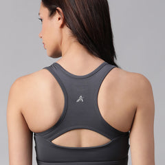 Minimalist Cutout Sports Bra Gray
