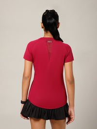 V Panel T-Shirt Maroon