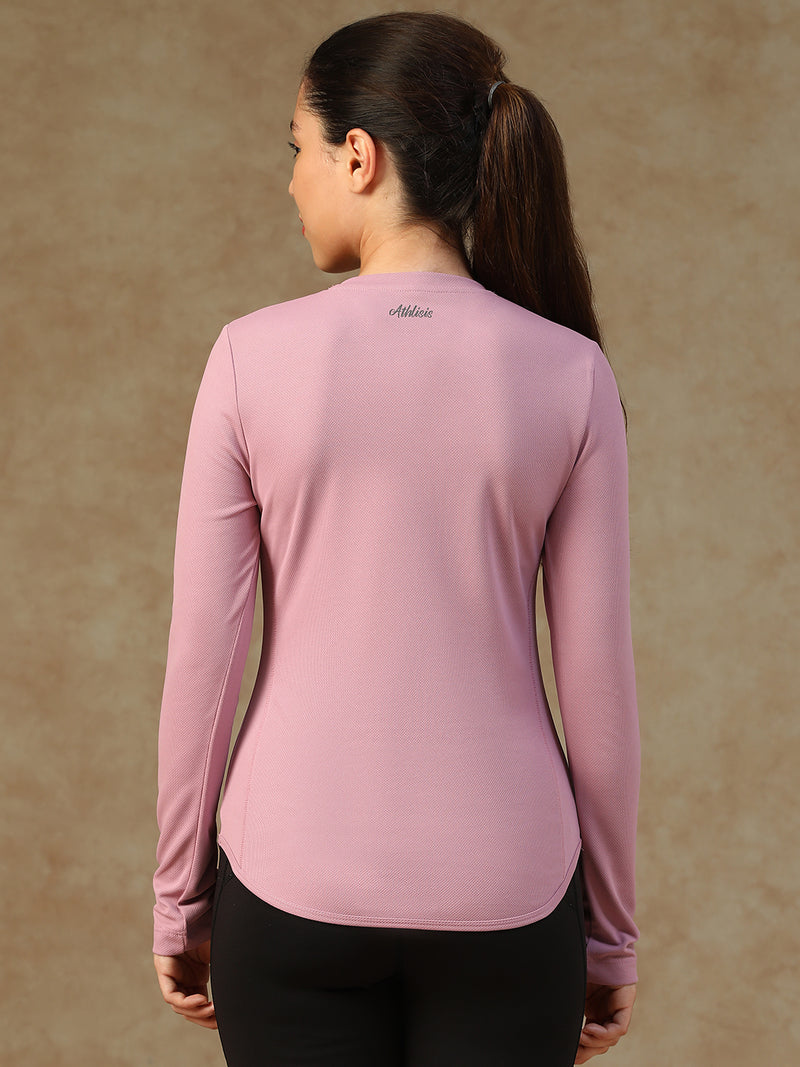 Curved Hem Full Sleeve T-Shirt Lavender