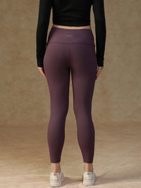 Ribbed High Waist Leggings Purple
