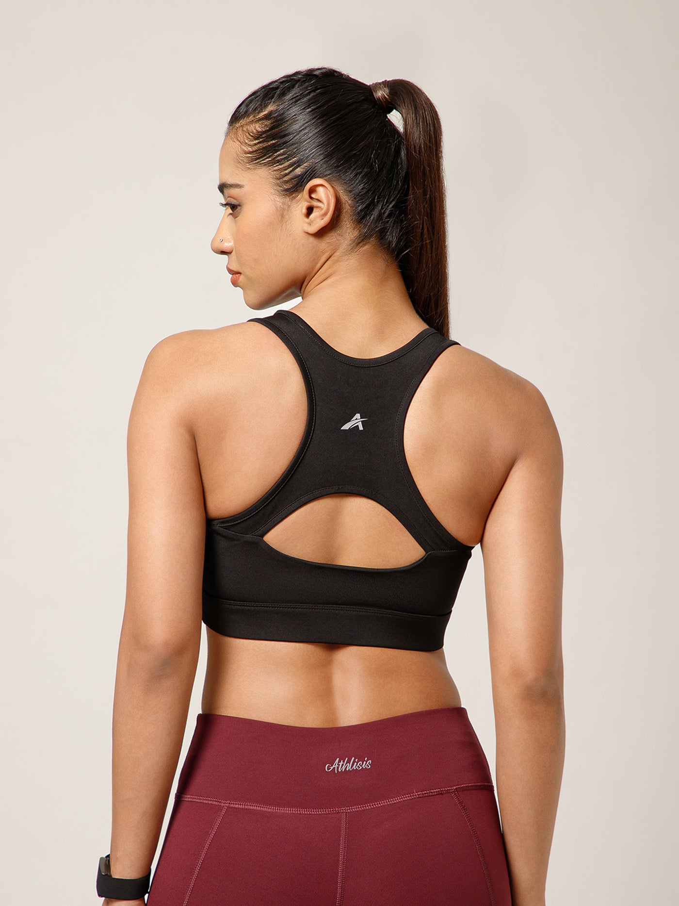 Minimalist Cutout Sports Bra Black