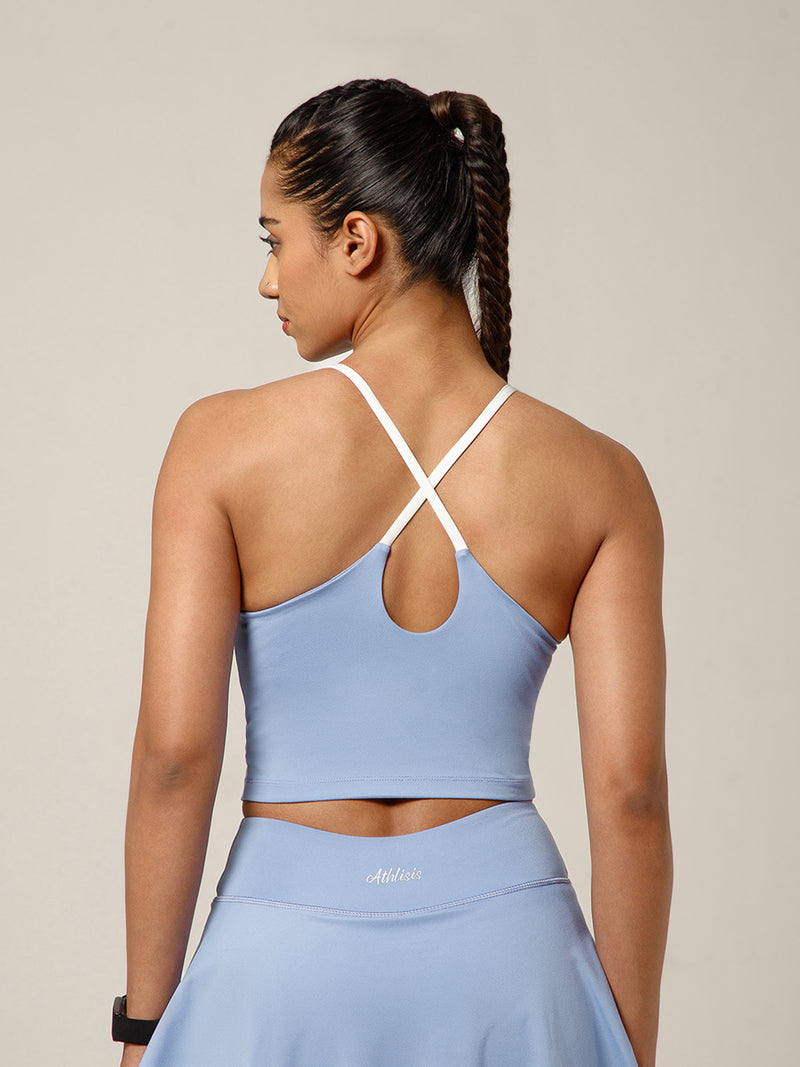 Cross Back Built In Bra Sky Blue
