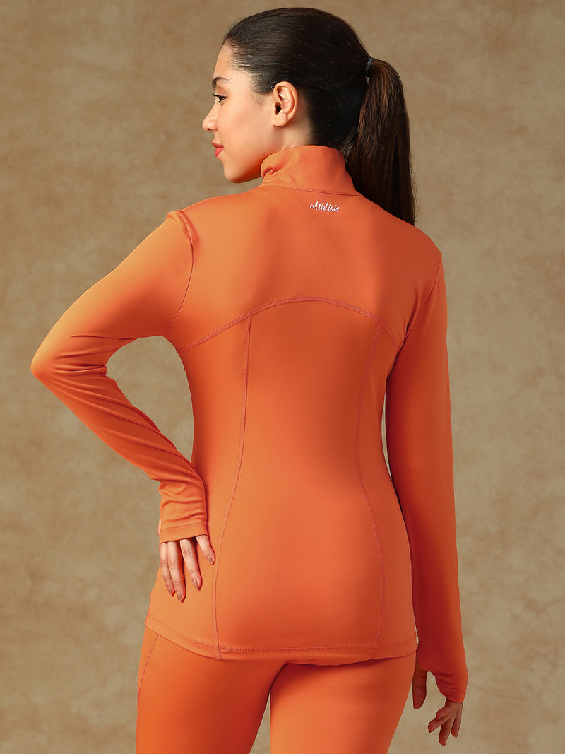 Ergonomic Seam Zip Jacket Orange