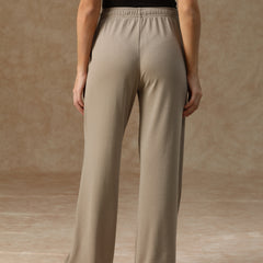 Ribbed Baggy Pants Beige