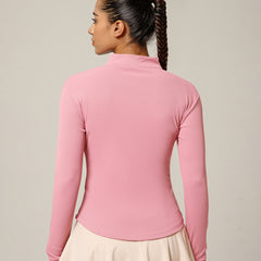 Ribbed Zip up Jacket Pink
