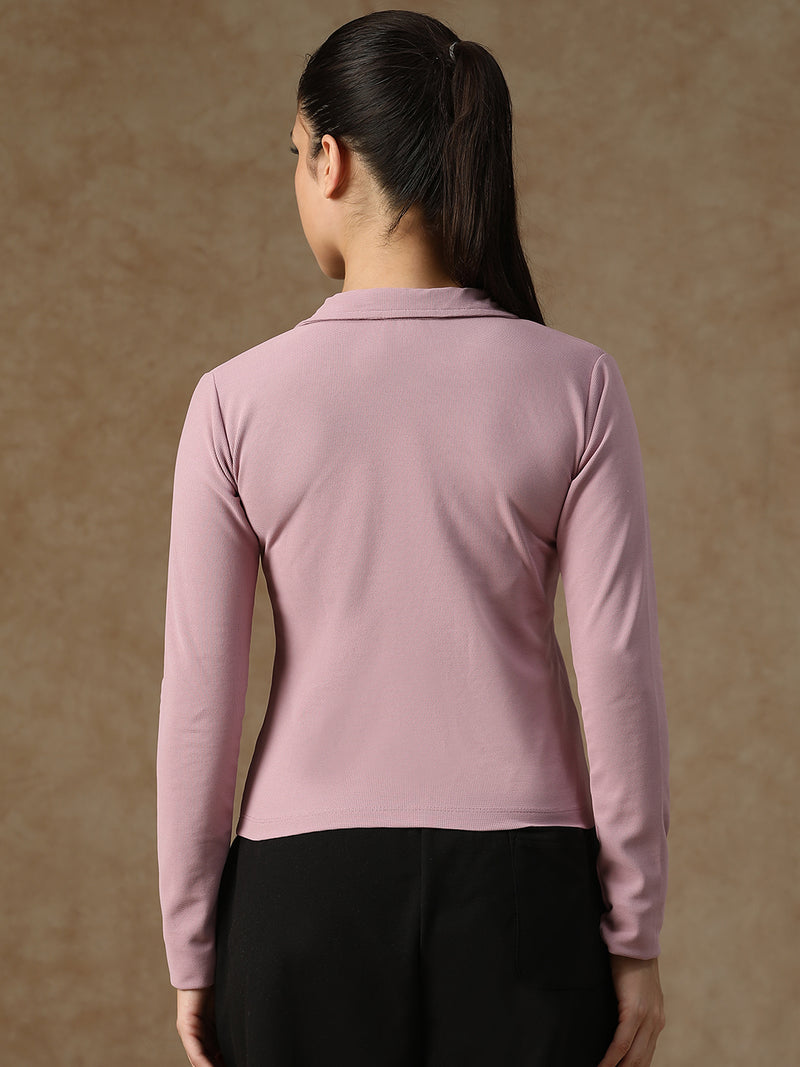 Aero Zip Polo T-shirt Lavender