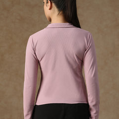 Aero Zip Polo T-shirt Lavender
