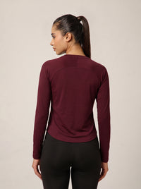 Bodycon Thumbhole T-shirt Wine