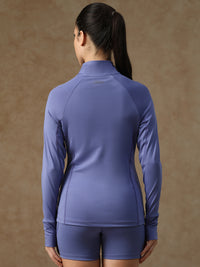 Midriff Crop Jacket Purple