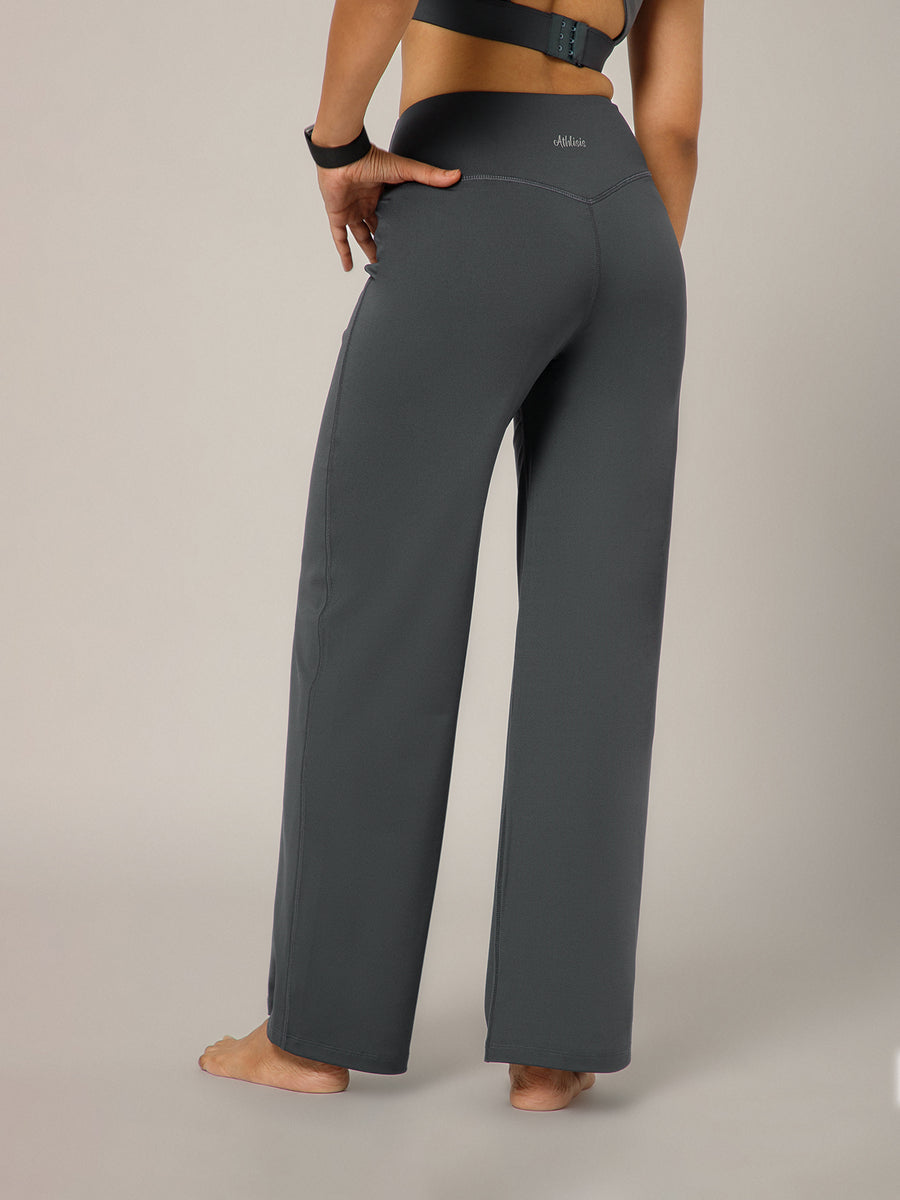 On The Go Wide Flare Pant Grey