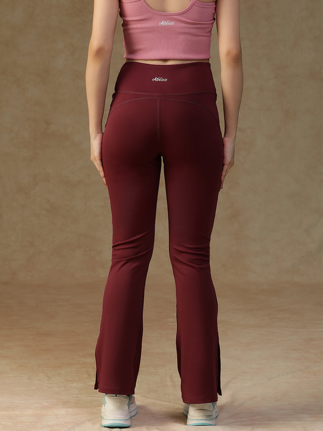 V-Shape Flare Pant Maroon