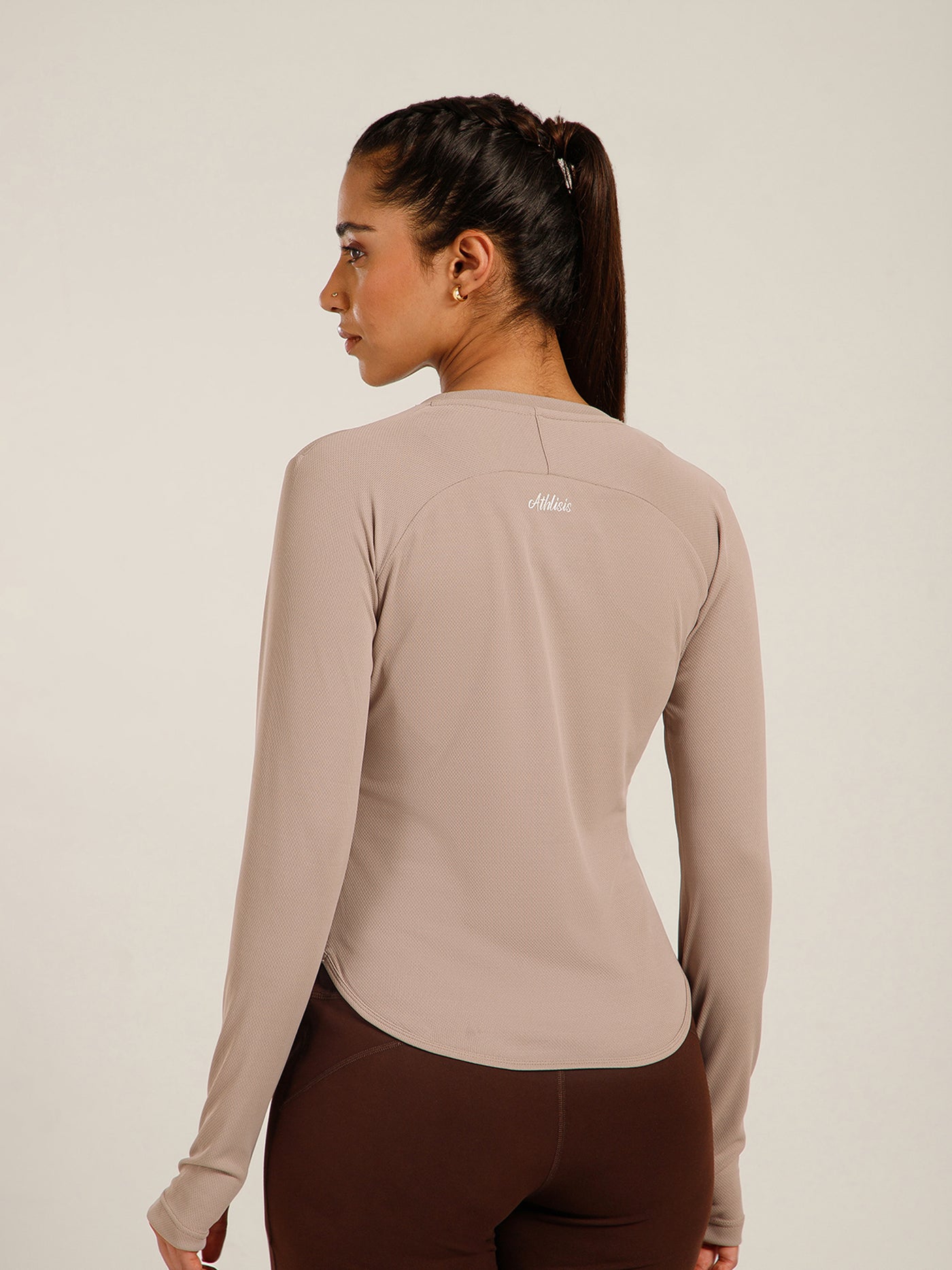 Bodycon Thumbhole T-shirt Beige